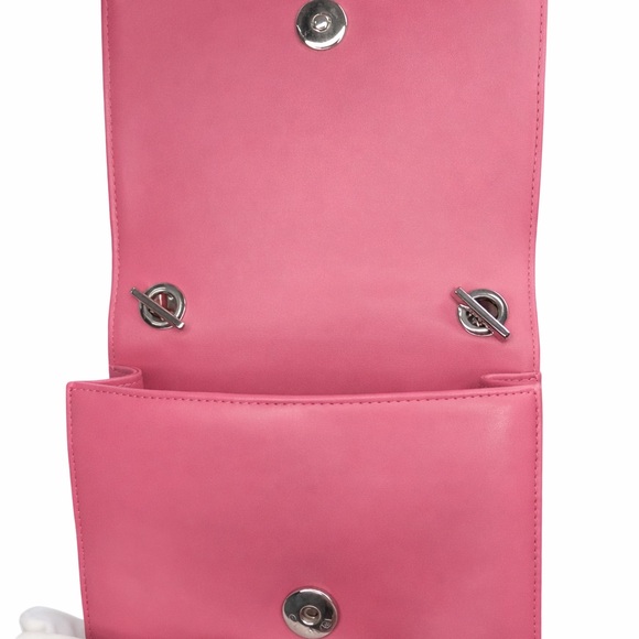 Chic Pink and Orange Designer Shoulder Bag - Picture 2 of 4